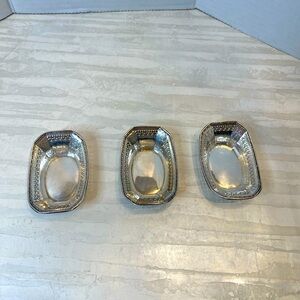 Antique Webster Sterling Pierced Nut Dishes